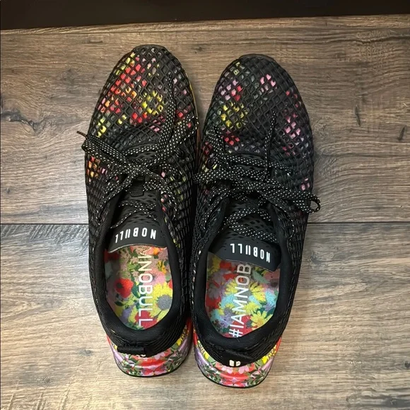 NOBULL | Shoes | Nobull Black Sneakers With Colorful Floral  display picture 3